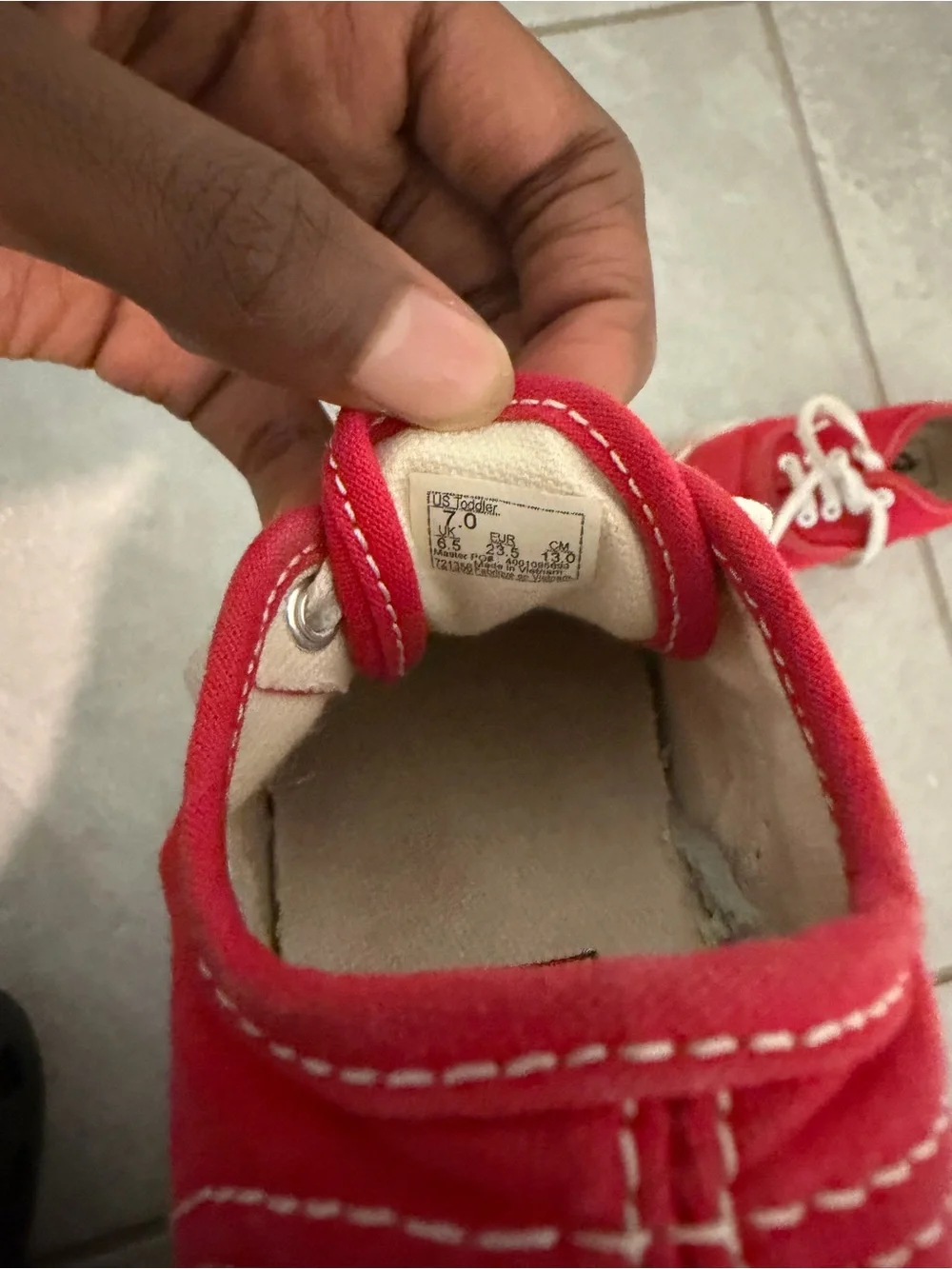 Vans Kids Red Canvas Lace-Up Sneakers